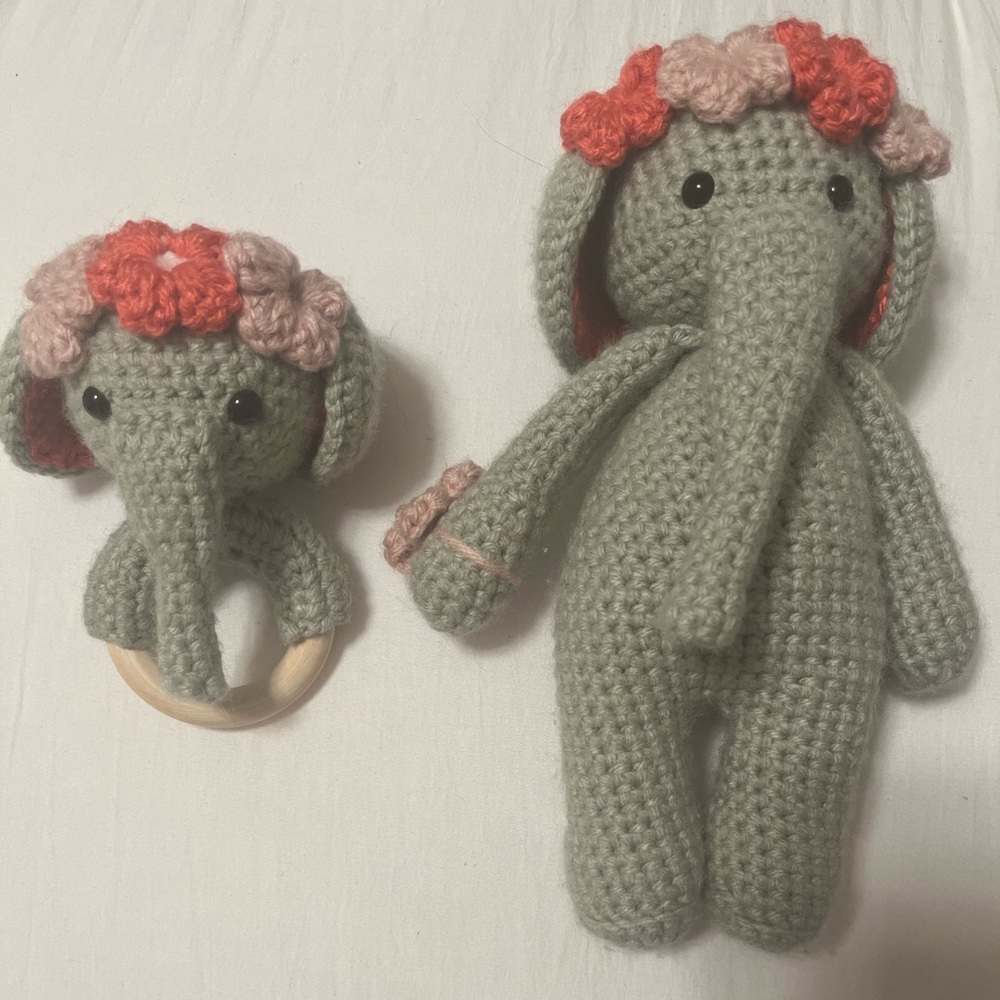 Crochet Elephant Set